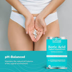 Szio+ Utiva Boric Acid Suppositories for Women - pH Balance - Feminine Care - 600mg Boric Acid to Lower pH and Support Vaginal Health, BV Treatment for Women, 30 Vaginal Suppositories