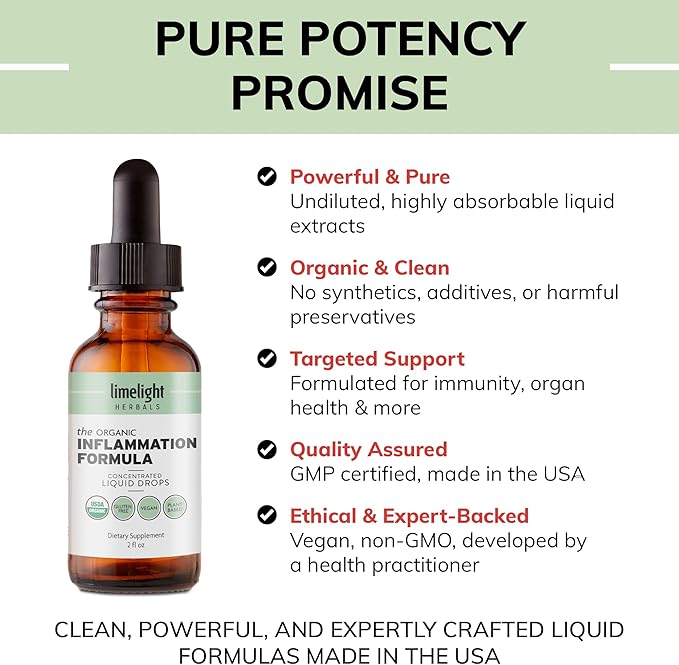 Organic Inflammation Formula Advanced Liquid Drops – Turmeric, Ginger, Boswellia & Black Pepper – Whole-Body Wellness & Inflammatory Support, Joint & Mobility Support – Vegan, Non-GMO – 60 Servings