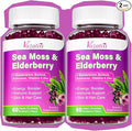2 Pack Elderberry Gummies with Sea Moss, Extra Strength Elderberry with Vitamin C, Zinc for Immune Support for Adults, Kids, Women & Men, Blueberry Flavor 120Cts