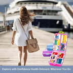 2026 New Extra Large Pill Box with Medicine Labels Travel Essentials Daily Med Container Mini Medication Organizer Storage Organizer Case 7 Day Pill Organizer(Blue+Pink+Purple)