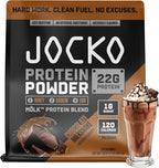 Jocko Fuel Whey Protein Powder, Chocolate Milkshake, 22g Protein, Digestive Enzymes + Probiotic Blend, No Sugar Added, with Essential Amino Acids + Electrolyte Minerals, 26 Servings