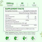 Ashwagandha Gummies, Extra Strength Vitamin D3, Organic Ashwa Root Extract Supplement for Calm Mood Relaxation & Immune Support, Mixed Berry Vegan Sugar Free Chews 60 Count