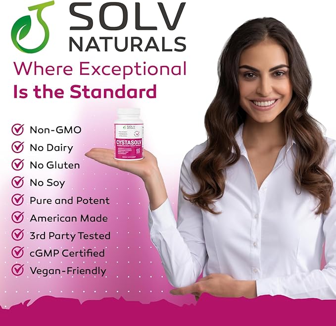 CYSTASOLV Bladder & Pelvic Discomfort Formula - Enjoy Less Urgency & Flares* with Daily IC/BPS UTI Support – Premium Bladder & Urinary Support for Women & Men - 60 Vegan Capsules