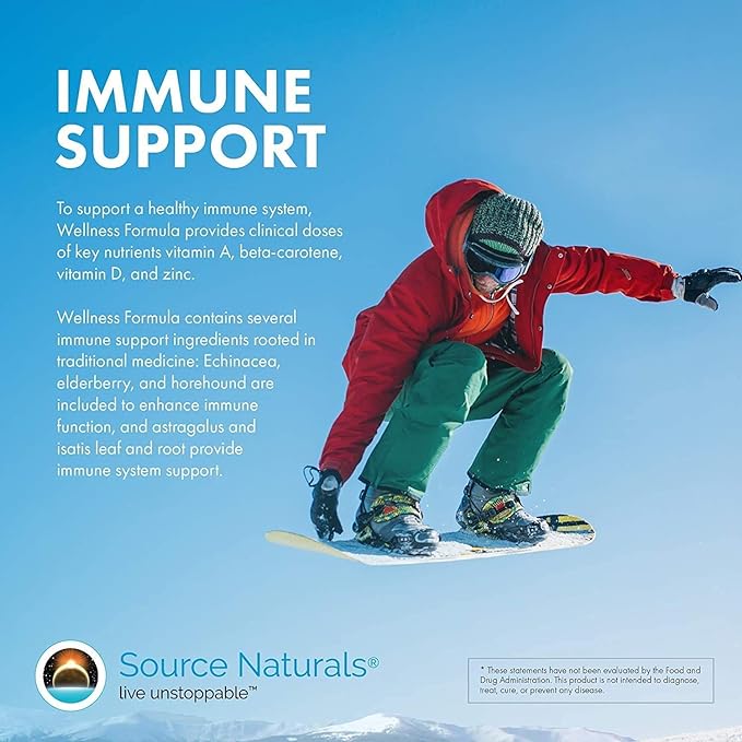Source Naturals Wellness Formula Bio-Aligned Vitamins & Herbal Defense - Immune System Support Supplement & Immunity Booster - 45 Tablets