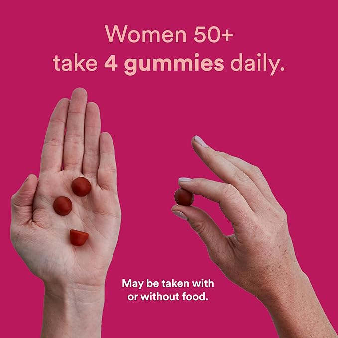 SmartyPants Multivitamin Gummy for Women 50 and Over: Omega 3 Fish Oil (EPA/DHA),Methylfolate,CoQ10,Vitamin D3,C,Vitamin B12,B6,A,K & Zinc,Biotin,Gluten Free,(30 Day Supply),120 Count (Pack of 2)
