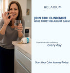 Relaxium Calm - Stress, Mood + Immune Support Supplement, Non-Habit Forming with Ashwagandha, 5-HTP & GABA, Mushroom Blend. Made in USA, 60 Capsules