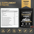 Shilajit Gummies for Men & Women, Rich in Ashwagandha & Gokshura, Fulvic Acid & 85+ Trace Minerals Micronutrient Supplement for Energy & Wellness, 100% Pure Organic Natural - 80 Gummies