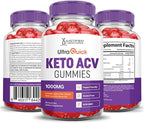 Justified Laboratories Ultra Quick Keto ACV Gummies Advanced Formula 1000MG Ultraquick Keto Gummies Apple Cider Vinegar Formulated with Pomegranate Beet Juice Powder B12 Vegan Non GMO 60 Gummys
