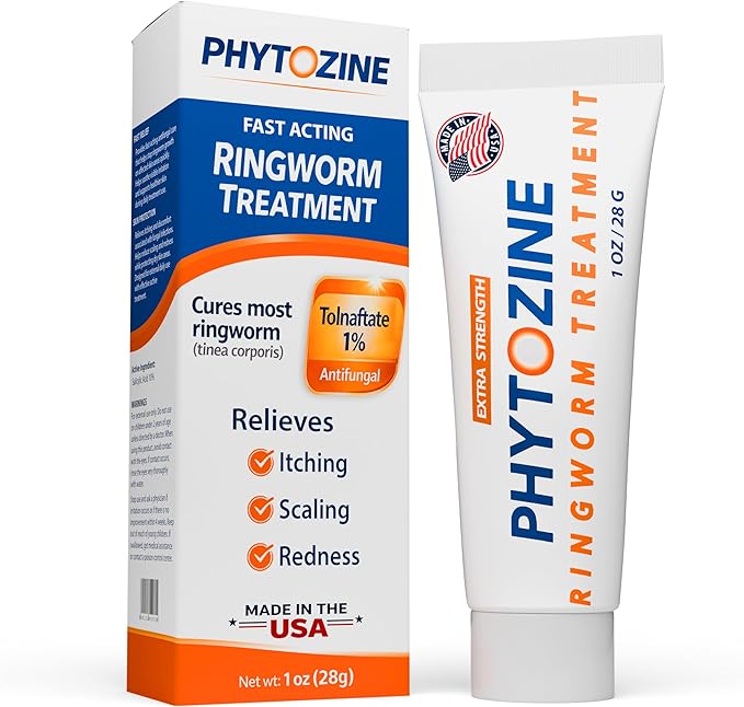 Anti Fungal Cream For Skin With 1% Tolnaftate - Ringworm Treatment For Humans - Effective Athletes Foot Treatment Cream - Nourished by 15+ Natural Oils & Botanicals - Made in USA - 1 oz