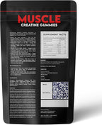 Creatine Gummies - Sugar Free - Chewable Creatine Monohydrate with Electrolytes, Magnesium & Vitamin D3 - Hydration & Recovery Support Gym & Workout Supplement - 60 Gummies