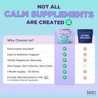 Keto Vitals Calm Magnesium Powder Packets Plus Electrolytes - Calming Drink Mix for Sleep - Natural Magnesium Glycinate Supplement with Ashwagandha KSM 66, L Theanine & Vitamin D - 30 Servings