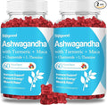 2 Pack Ashwagandha Gummies with L-theanine, Ashwa Root Supplement Gummy for Women Men, 120 Mixed Berry Flavored Gummies