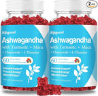 2 Pack Ashwagandha Gummies with L-theanine, Ashwa Root Supplement Gummy for Women Men, 120 Mixed Berry Flavored Gummies