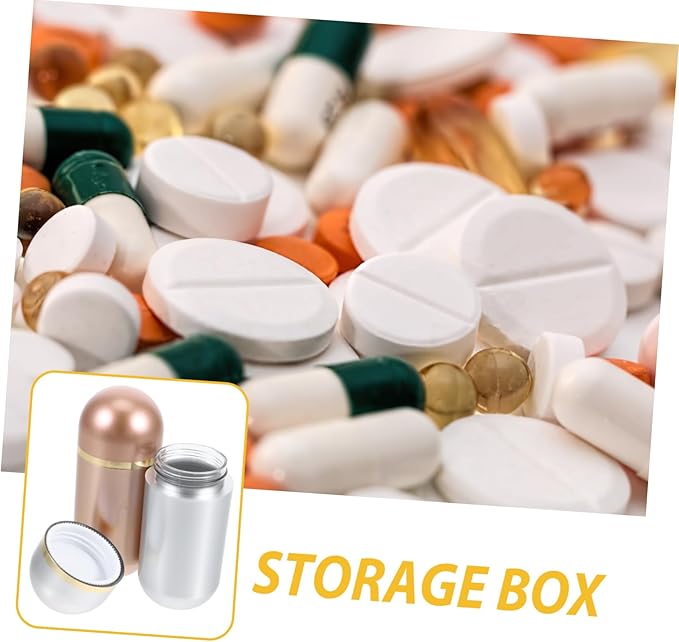 PRETYZOOM 2Pcs Small Pill Bottles Portable Medication Organizer for Travel Lightweight Medicine Container for Capsules and Powders Versatile Use for