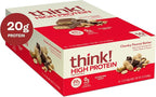 think! Protein Bars, High Protein Snacks, Gluten Free, Kosher Friendly, Chunky Peanut Butter, Nutrition Bars, 2.1 Oz per Bar, 10 Count (Packaging May Vary)