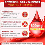 NATURE TARGET Krill Oil 1200mg with Omega-3 EPA & DHA with Astaxanthin, Phospholipids & Choline - Supports Heart, Brain, Join Health, Non-GMO, Gluten Free, 120 Softgels (60 Servings)