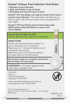 Cystex UTI Test Strips for Women & Men - Fast, At-Home Urinary Tract Infection Test Kit - Detects Leukocytes & Nitrites - Clinically Accurate Results in 2 Minutes - 4 Test Strips per Box