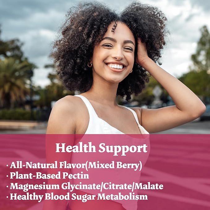 Magnesium Complex Gummies 800mg - 60 Counts Magnesium Glycinate&Citrate&Malate Gummy for Rest Muscle Function