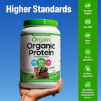 Orgain Organic Vegan Protein Powder, Creamy Chocolate Fudge - 21g Plant Protein, 6g Prebiotic Fiber, Low Net Carb, No Lactose Ingredients, No Added Sugar, Non-GMO, For Shakes & Smoothies, 2.03 lb