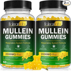 120 Count Mullein Gummies for Lungs, 2000mg Mullein Leaf Extract for Lung Cleanse and Respiratory Support, Natural Mullein Herbal Supplement, Pear Flavor Gummies
