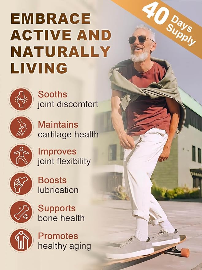 NATURE TARGET Glucosamine Chondroitin - Joint Supplement for Women & Men, Plus MSM, Collagen, Shellfish Free, 120 Counts
