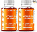 Vitamatic Vitamin D3 Gummies – 5000 IU Per Gummy | 60 Gummies per Bottle | Pack of 2 (Total 120 Count) Great Taste | Supports Bone, Teeth, Mood, Joint & Immune Health