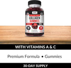 Kaya Naturals Collagen Gummies for Men & Women Supplement | Nature Made Gummies - 1000mg of Hydrolyzed Collagen, Vitamin C, Selenium & Biotin, Strawberry Flavor - 60 Count Gummies