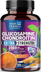 Glucosamine Chondroitin MSM Complex - 3X Strength Joint Support Supplement with Glucosamine Sulfate, Turmeric, Boswellia - For Cartilage, Mobility & Flexibility - Bottled in USA, 120 Capsules