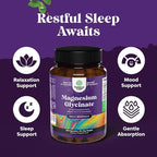 Pure Magnesium Glycinate Supplement 500mg - Magnesium for Sleep and Rest Capsules for Men & Women - Unflavored Vegan High Absorption Pills for Relaxation Support - 120 Count