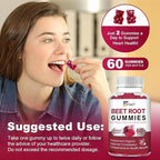 Beet Root Gummies — Nitric Oxide Booster with Organic Beet, Pomegranate & Grape Seed, Vitamin B12 — Energy, Circulation & Heart Health Support, Vegan, Non-GMO, 60 Count (Pack of 2)