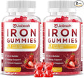 Vegan Iron Gummies for Women & Men, Iron Supplement with B-Complex, Vitamin C, A, Folate for Adults & Kids - Blood Builder & Energy Support & Immune Health - Strawberry Flavor, 120 Gummies