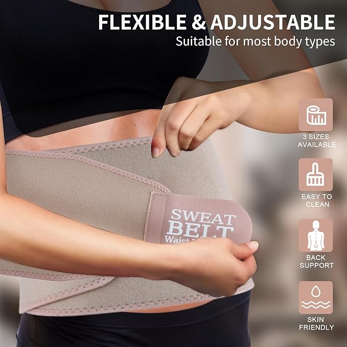 Lisacool Waist Trainer for Women,Waist Sweat Band for Women,Belt for Weight Loss, Belly Band,Stomach Wrap Lumbar Support