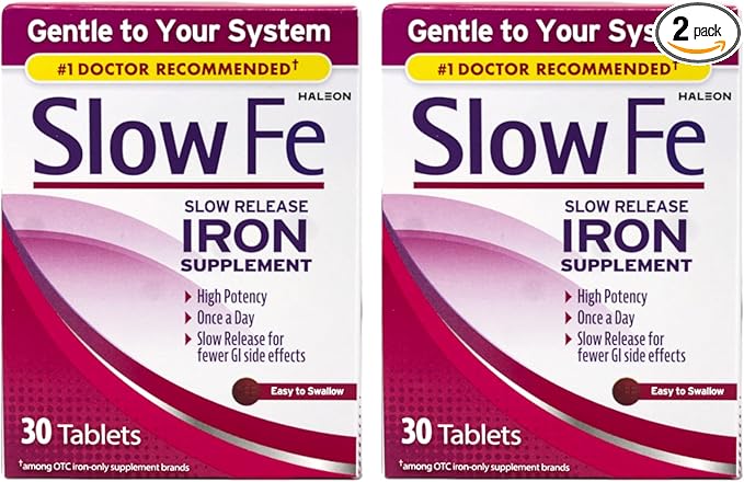 Slow Fe Slow Release Iron Supplement, 30 Tablets (Pack of 2)