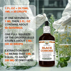 Black Cohosh (Cimicifuga Racemosa) Dry Root Glycerite, Made in Hawaii, Raw Materials, All Natural, Vegan, Lab Tested Alcohol-Free Liquid Extract - 2 fl.oz