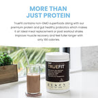 TrueFit High Fiber Protein Powder, Grass-Fed Whey Meal Replacement Shake with Prebiotics, Probiotics, & Organic Superfoods, Keto Friendly, Gluten Free