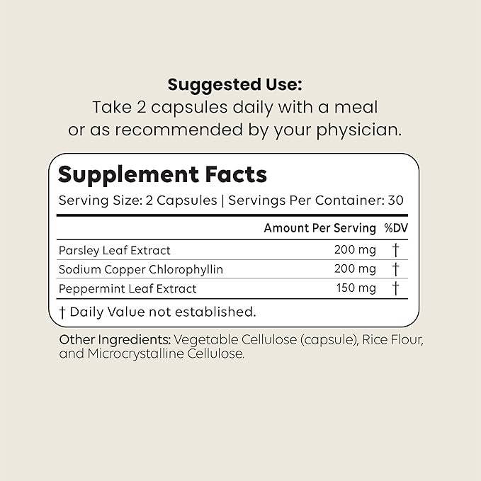 BodyDEO Body Deodorant Pills with Chlorophyll, Parsley & Peppermint – 60 Capsules – Internal Deodorant Pills for Women & Men – Body Odor Eliminator & Deodorizing Supplement for Total Freshness