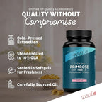 Zeal Evening Primrose Oil Softgels 1300mg for Women - GLA Supplement (Gamma Linolenic Acid 130mg) - Hormone Support, Skin & Hair Health - 150 Softgels