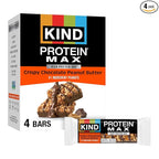 KIND Protein MAX Crispy Chocolate Peanut Butter Snack Bars, 20g of Protein, Keto Friendly, 1g of Sugar Per Bar, Gluten Free, 4 Count Box
