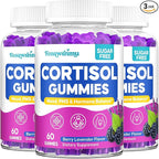 Cortisol Supplement for Women, Cortisol Reducer with Ashwagandha, Myo-Inositol, GABA & Saffron, Stress Relief, Calm, Sleep Support, Hormone Balance & PMS Support, Sugar Free Vegan Gummies, 180 Count