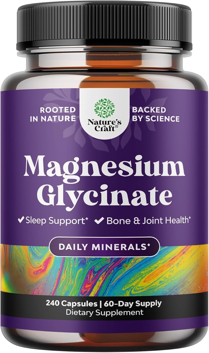 Pure Magnesium Glycinate Supplement 400mg Per Serving - Vegan High Absorption Chelated Magnesium Capsules for Women & Men with Elemental 400mg for Mood Sleep and Relaxation Support - 240 Count
