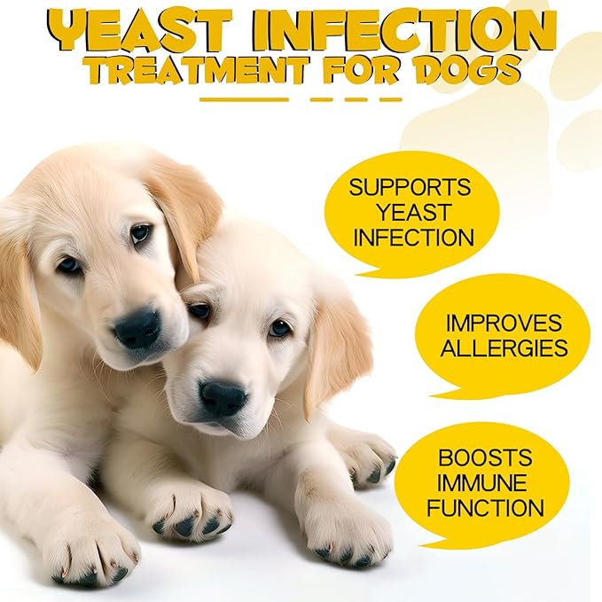 Yeast Infection Treatment for Dogs, Naturally Supports Dog Healthy Itch Relief, Ear Infection Treatment, Dogs Allergy Relief, Inflammation Relief & More,120ml (2pcs)