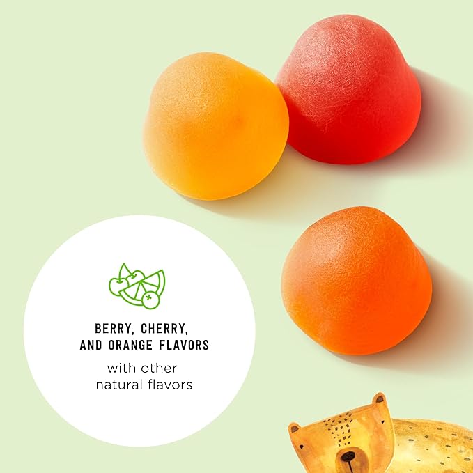 Amazon Brand - Mama Bear Organic Kids Multivitamin Gummies, Berry, Cherry & Orange, 60 Count, 1 Month Supply (Packaging May Vary)