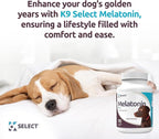 K9 Select Dog Melatonin for Large Dogs - Composure Dog Calming Chews - Canine Melatonin for Sleep - Reduce Stress for Large Canines - 6 mg, 90 Beef Flavored Chewable Tablets