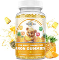 Iron Supplement Gummies for Kids - with Calcium, Zinc, Kids Multivitamin with Iron Gummies - Immune Support, Blood Builder & Energy Support for Iron Deficiency, Anemia, Pineapple Flavor, 60 Gummies