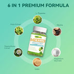 L Theanine Gummies,L-Theanine 400mg with GABA,Magnesium Glycinate Chewable Supplement for Kids & Adults,Stress Relief,Restful and Relaxation Support,Apple Flavor,Vegan Sugar Free 60 Counts