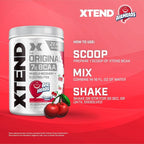 Xtend Original BCAA Powder, 7g BCAAs and 2.5g L-Glutamine for Muscle Recovery Hydration and Lean Muscle, Sugar Free Intra and Post Workout Drink with Electrolytes, Cherry Airheads, 30 Servings