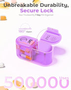 𝐏𝐢𝐥𝐥 𝐎𝐫𝐠𝐚𝐧𝐢𝐳𝐞𝐫, Am & Pm Pill Organizer 7 Days, Weekly Pill Organinzer 2 Times a Day, Pill Box 7 Day, Medicine Pill Organizer for Travel, Vitamins, Fish Oils, Supplements