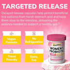 Probiotics for Women 100 Billion CFU 15 Strains, DailyProbiotic & Prebiotic Supplement with Organic Cranberry to SupportVaginal, Digestive, Immune Health, Shelf Stable, 60 Vegan Capsules