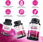 Multi Collagen Burn: Multi-Type Hydrolyzed Protein Peptides with Hyaluronic Acid, Vitamin C, SOD B Dimpless, Types I, II, III, V and X, Caffeine-Free (Unflavored Capsules)