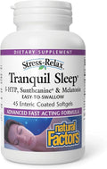 Stress-Relax Tranquil Sleep by Natural Factors, Sleep Aid with Suntheanine L-Theanine, 5-HTP, Melatonin, 45 Softgels